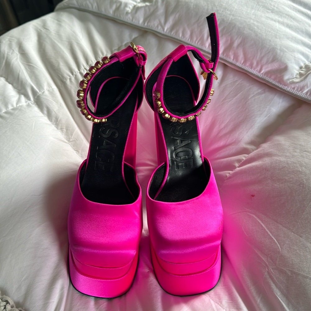 Pink Versace platforms